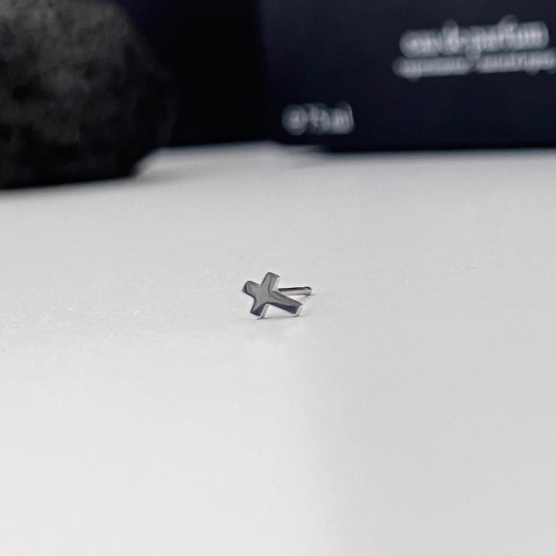 現貨 實拍 超迷你系列 十字架 耳環 鈦鋼 迷你 銀色 耳釘-細節圖6
