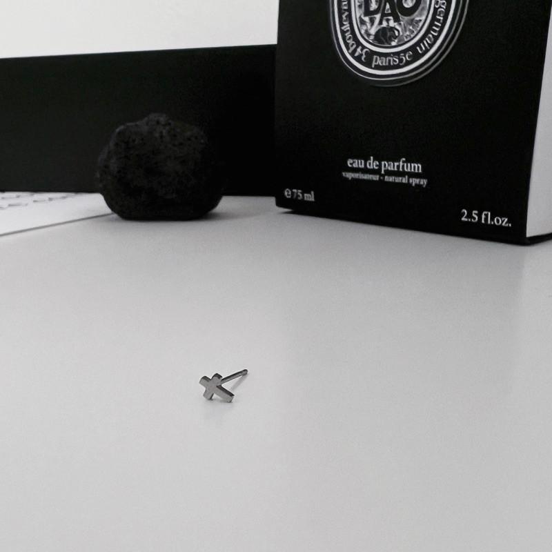 現貨 實拍 超迷你系列 十字架 耳環 鈦鋼 迷你 銀色 耳釘-細節圖8