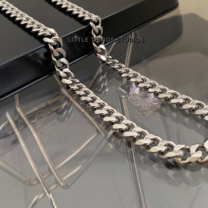 現貨 實拍 鈦鋼古巴鍊 不鏽鋼 短鏈 男 Cuban Link Chain-細節圖3