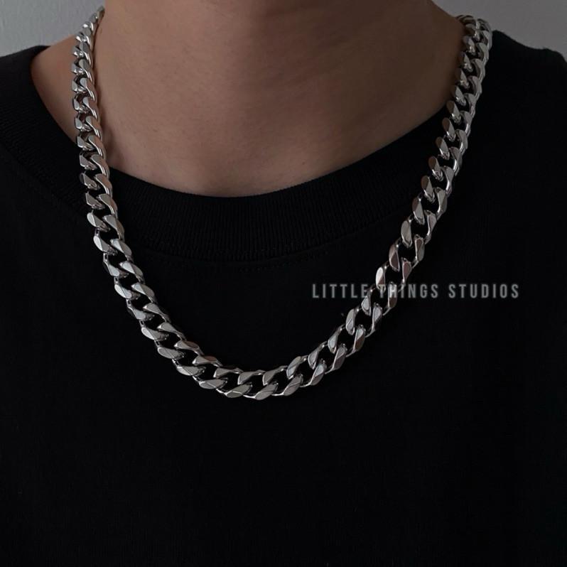 現貨 實拍 鈦鋼古巴鍊 不鏽鋼 短鏈 男 Cuban Link Chain-細節圖4