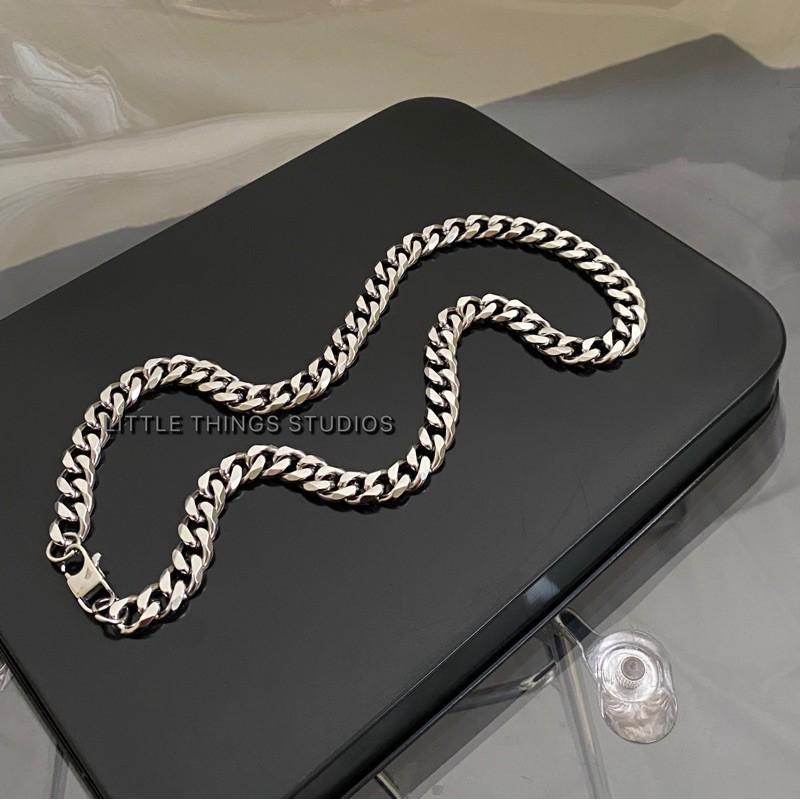 現貨 實拍 鈦鋼古巴鍊 不鏽鋼 短鏈 男 Cuban Link Chain-細節圖5