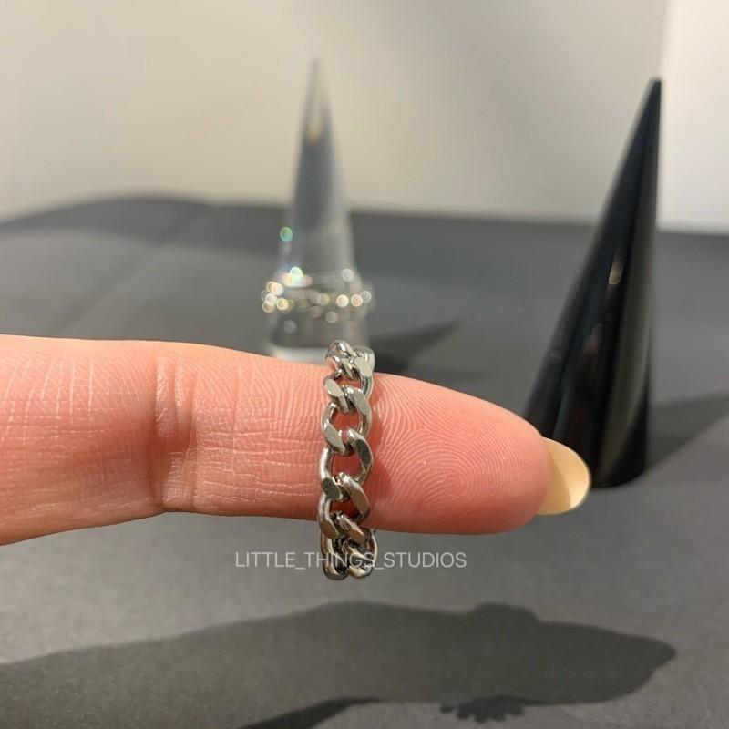 現貨 實拍 韓國同款 麻花鍊戒 軟戒 鏈條 戒指 鈦鋼 鏈戒-細節圖5