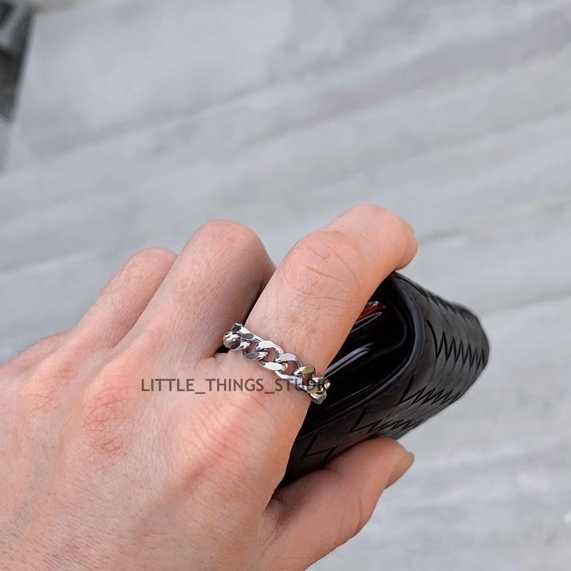 現貨 實拍 韓國同款 麻花鍊戒 軟戒 鏈條 戒指 鈦鋼 鏈戒-細節圖6