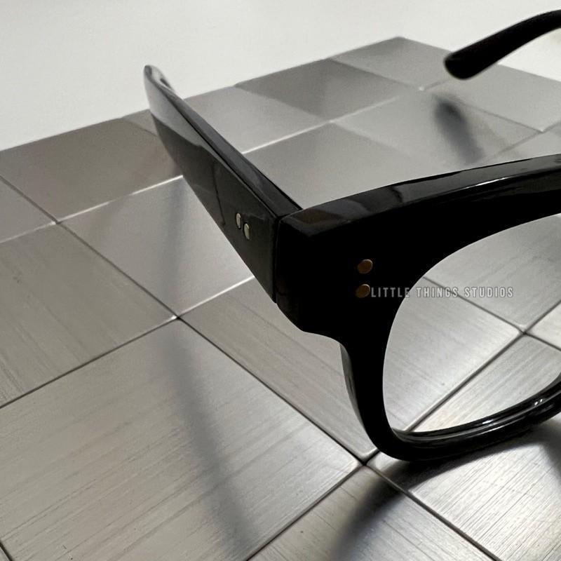 現貨 單品實拍 方黑框 平光 眼鏡 鏡框 膠框 tr90 高彈力 抗斷 防壓 方框 粗框 黑框-細節圖6