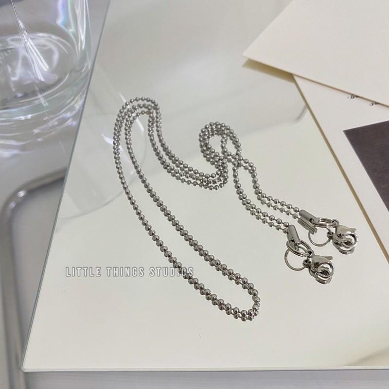 現貨 實拍 鋼珠口罩鏈 鈦鋼 串珠 細鍊-細節圖3