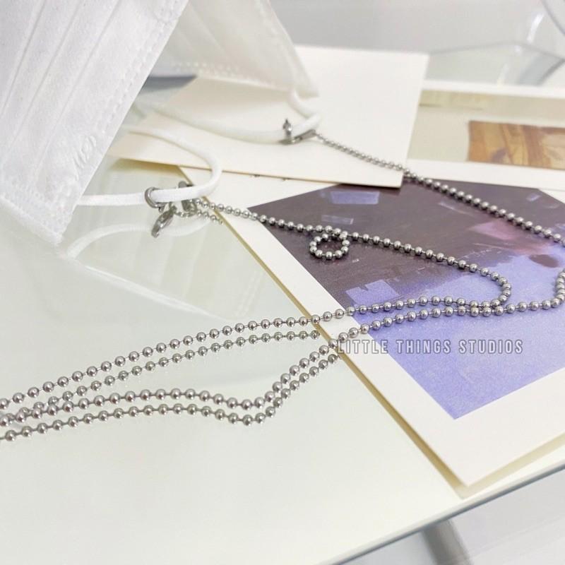 現貨 實拍 鋼珠口罩鏈 鈦鋼 串珠 細鍊-細節圖6