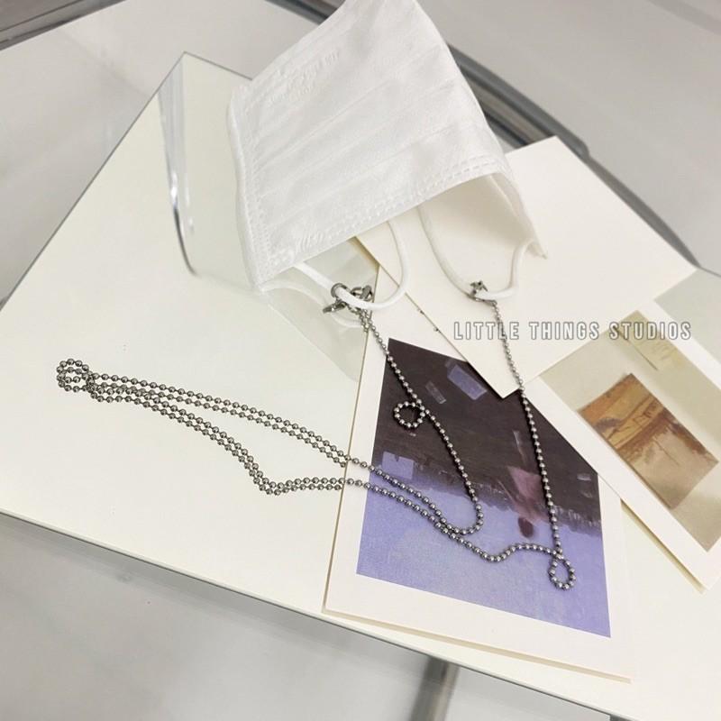 現貨 實拍 鋼珠口罩鏈 鈦鋼 串珠 細鍊-細節圖8