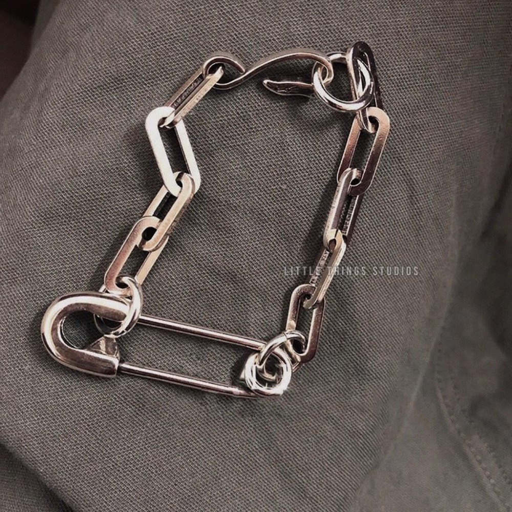 現貨 實拍 設計款 別針 拼接 手鏈 仿舊 手鍊 個性 銀 S925 SW037-細節圖4