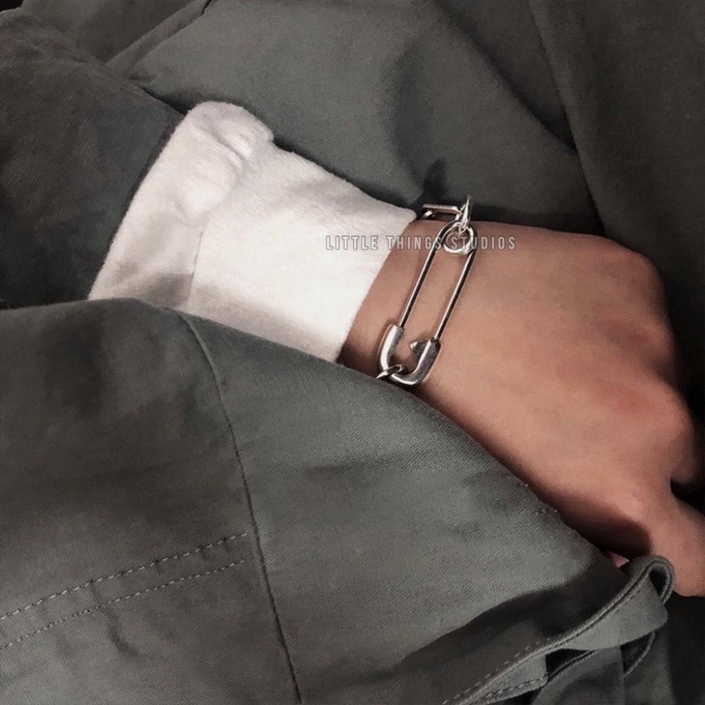 現貨 實拍 設計款 別針 拼接 手鏈 仿舊 手鍊 個性 銀 S925 SW037-細節圖6