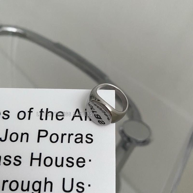 現貨 實拍 鏡面感 戒指 平切 圓形 戒指 鈦鋼 銀色 情侶-細節圖4