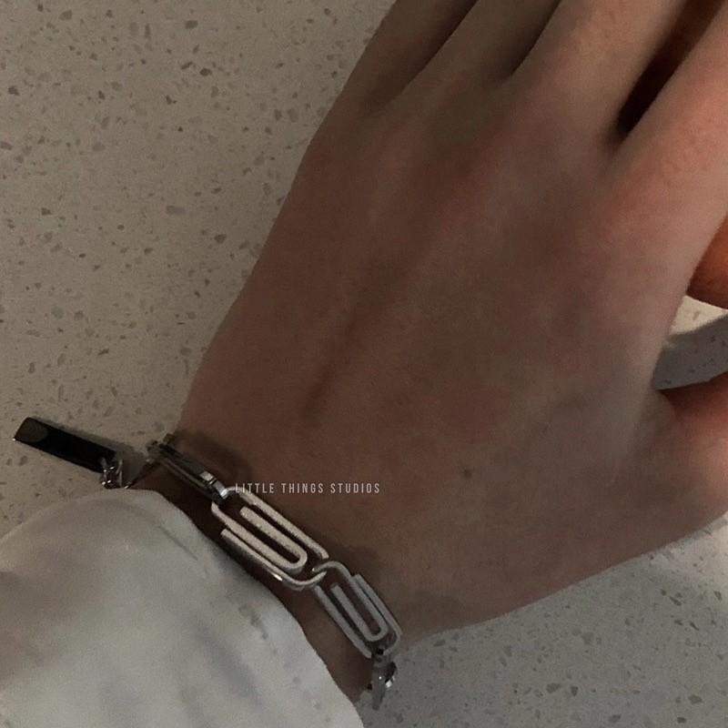 現貨 迴紋針 316L 醫療鋼 手鍊 可拆解 情侶 手鏈 SW018-細節圖3