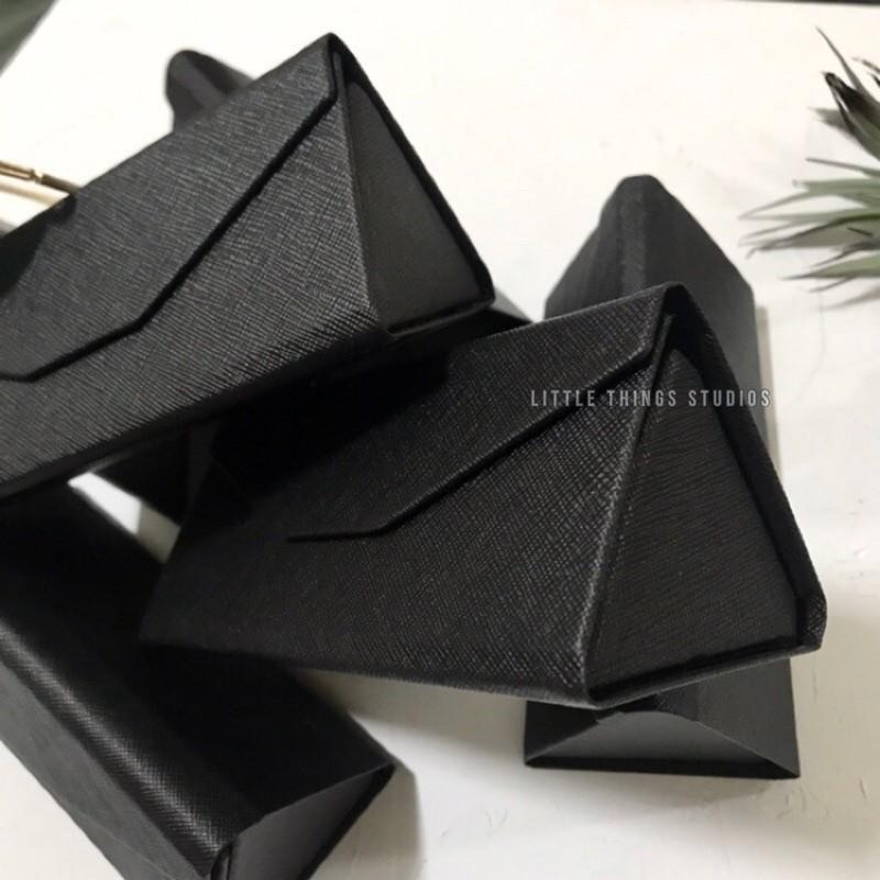 現貨 實拍 折疊三角眼鏡盒 眼鏡盒 荔枝皮 收納盒 旅遊必備  SGC008-細節圖3