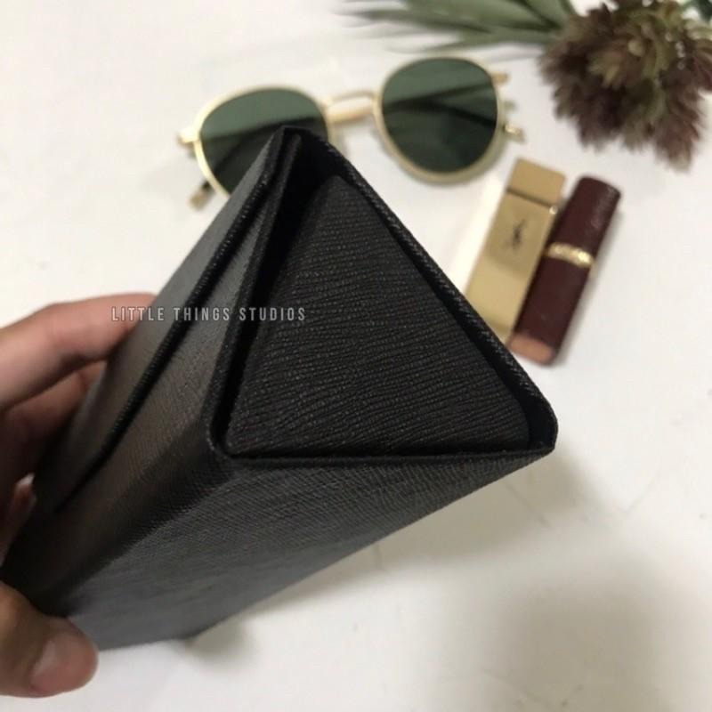 現貨 實拍 折疊三角眼鏡盒 眼鏡盒 荔枝皮 收納盒 旅遊必備  SGC008-細節圖6