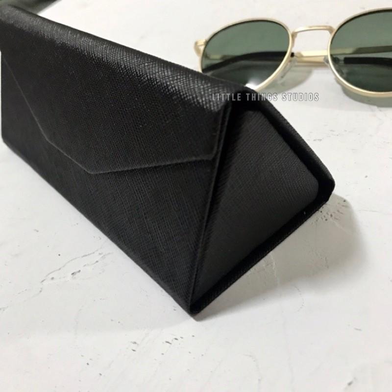 現貨 實拍 折疊三角眼鏡盒 眼鏡盒 荔枝皮 收納盒 旅遊必備  SGC008-細節圖8