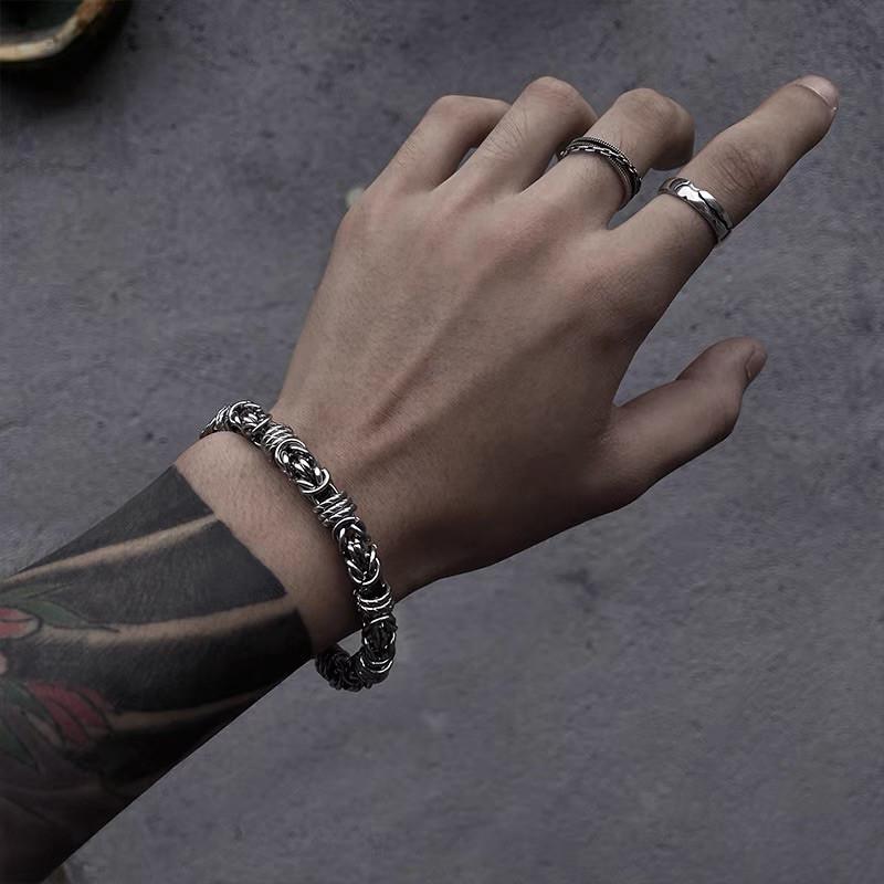 現貨 實拍 磐龍鈦鋼手鍊 龍蟠 蟠龍 盤龍 粗鏈-細節圖3