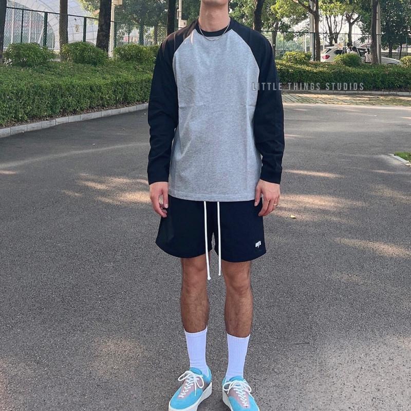 現貨 內有實拍 拼接袖棒球tee 重磅 純棉 潮流 320G ST074-細節圖8