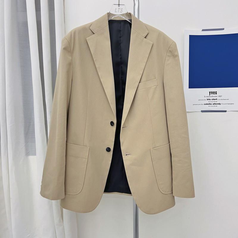 現貨 實拍 韓國製  完美身形 西裝 男生西裝 外套 卡其 長褲 剪裁 微腰身 正式 套裝-細節圖3