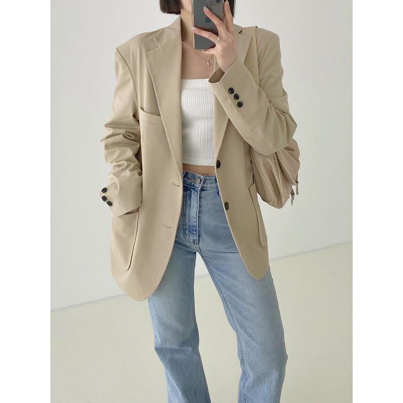 現貨 實拍 韓國製  完美身形 西裝 男生西裝 外套 卡其 長褲 剪裁 微腰身 正式 套裝-細節圖8