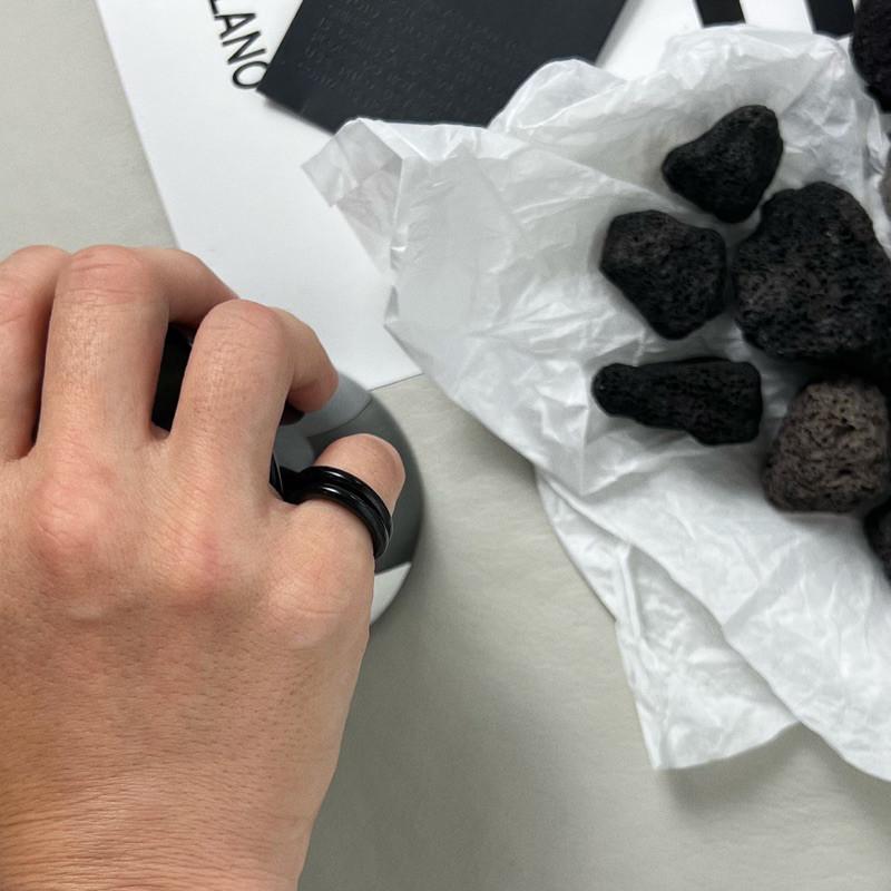 現貨 實拍 3色 立體粗圈戒指 鈦鋼戒指 男生戒指 女生戒指 鈦鋼尾戒 素戒 戒指 焦慮戒指-細節圖4