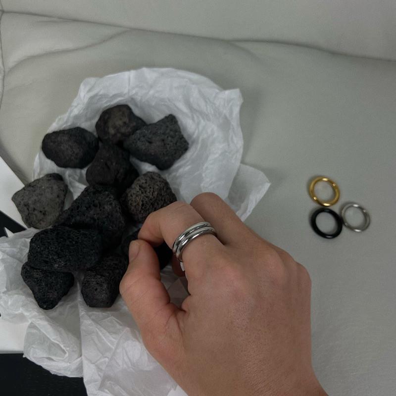 現貨 實拍 3色 立體粗圈戒指 鈦鋼戒指 男生戒指 女生戒指 鈦鋼尾戒 素戒 戒指 焦慮戒指-細節圖6