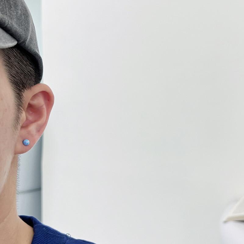 現貨 實拍 韓國空運 繽紛星球 鈦鋼 鎖珠 耳釘 耳環 彩色 睡覺免摘 316-細節圖6