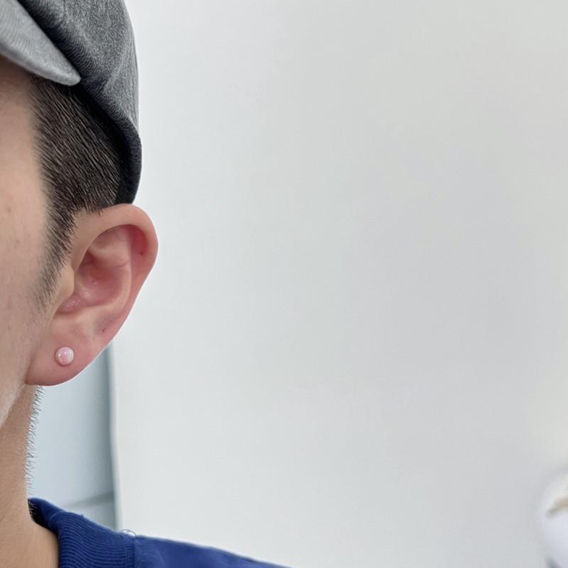 現貨 實拍 韓國空運 繽紛星球 鈦鋼 鎖珠 耳釘 耳環 彩色 睡覺免摘 316-細節圖8