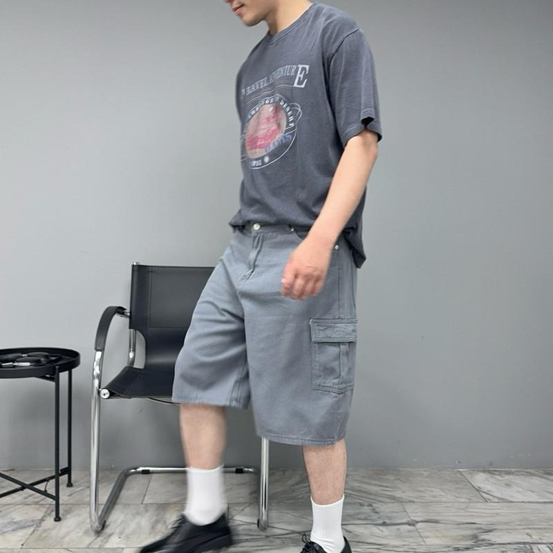 現貨 實拍 韓國製 水洗藍 冒險旅程 純棉 短tee 短袖 上衣 水洗 汽車 男 韓國t ST034_2-細節圖3