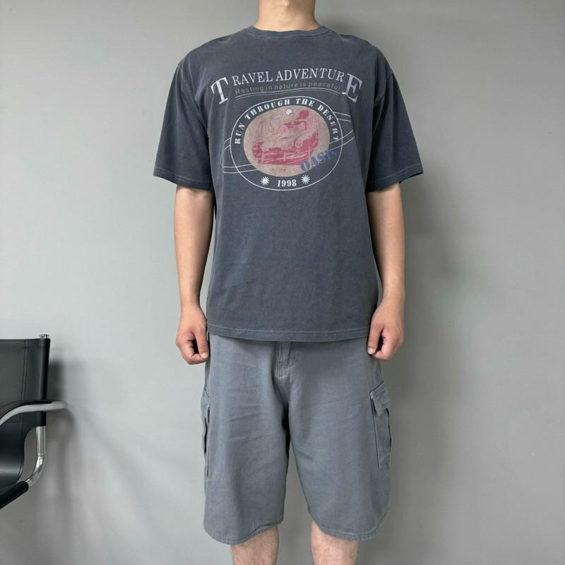 現貨 實拍 韓國製 水洗藍 冒險旅程 純棉 短tee 短袖 上衣 水洗 汽車 男 韓國t ST034_2-細節圖6