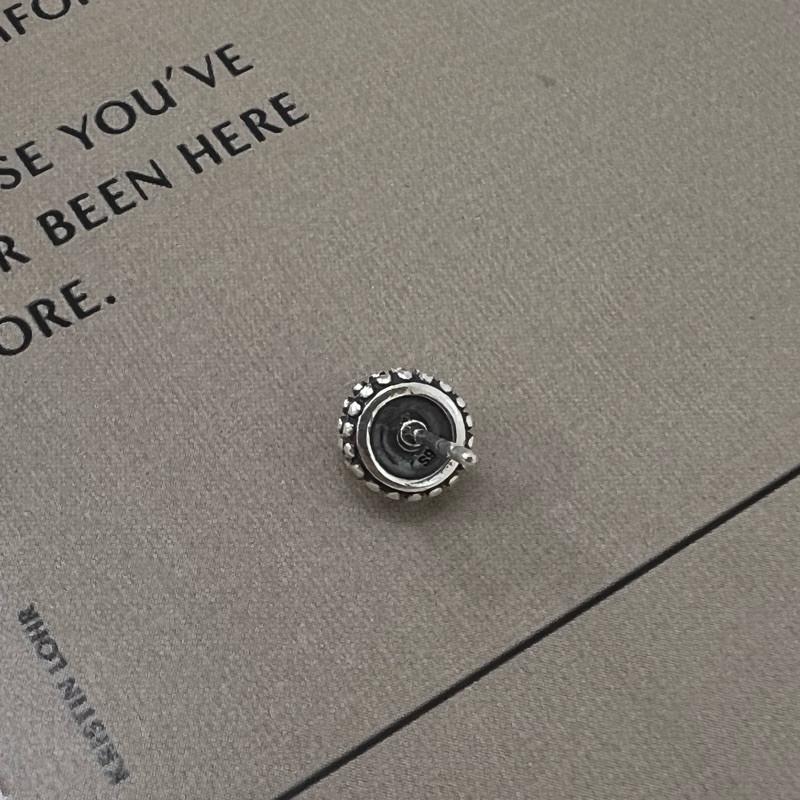 現貨 實拍 寶石墜邊耳環 仿舊 黑 通體純銀s925-細節圖5