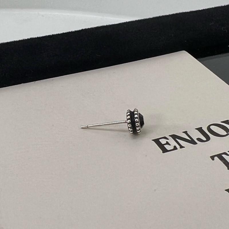 現貨 實拍 寶石墜邊耳環 仿舊 黑 通體純銀s925-細節圖6