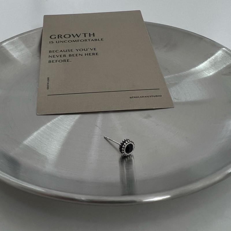 現貨 實拍 寶石墜邊耳環 仿舊 黑 通體純銀s925-細節圖8