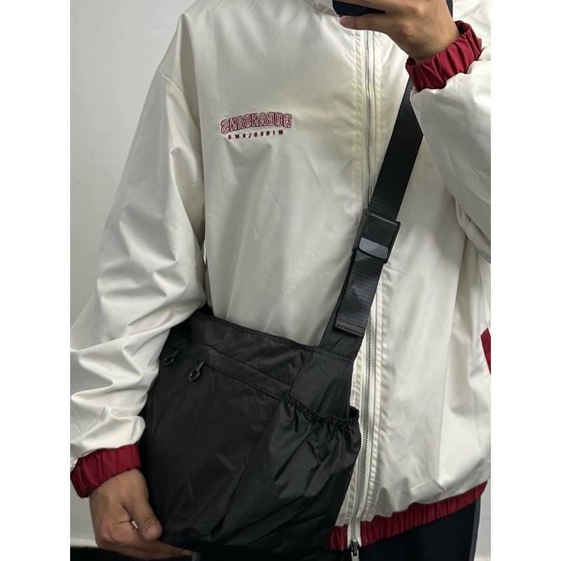 現貨 雙口拉鍊 斜背包 尼龍 側背包 防潑水 輕量 男 女 情侶 道士包 SB016-細節圖3