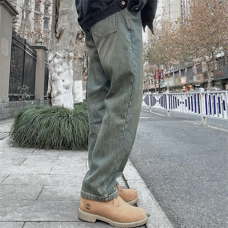 現貨 MZ vibe 做舊 牛仔 長褲 薄款 牛仔褲 鐵鏽色 復古刷色-細節圖6