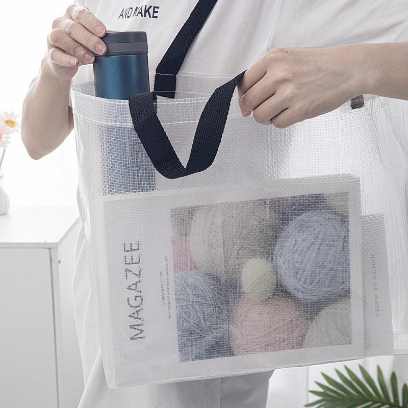 現貨 3色 防水購物袋 防水袋 環保袋 透明提袋 PP-細節圖2