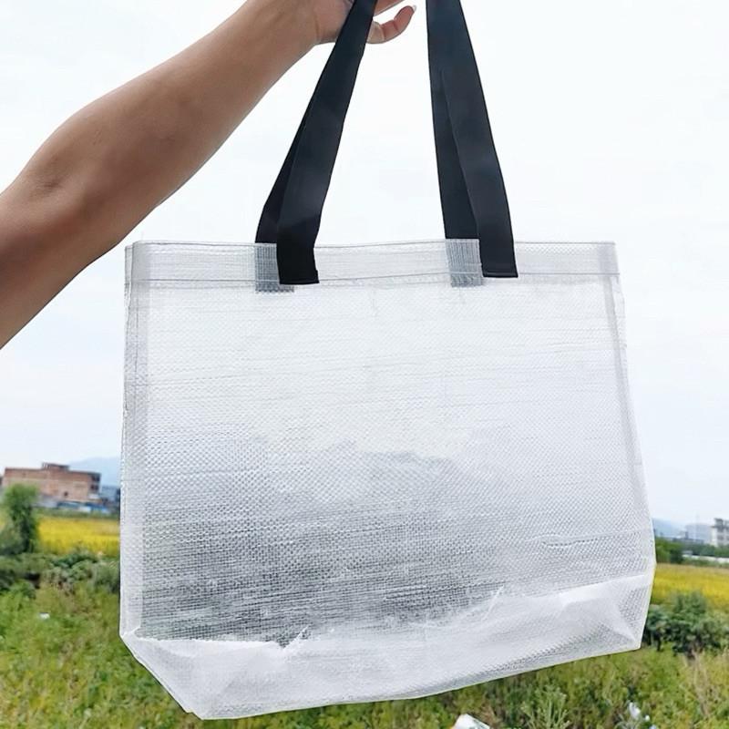 現貨 3色 防水購物袋 防水袋 環保袋 透明提袋 PP-細節圖3