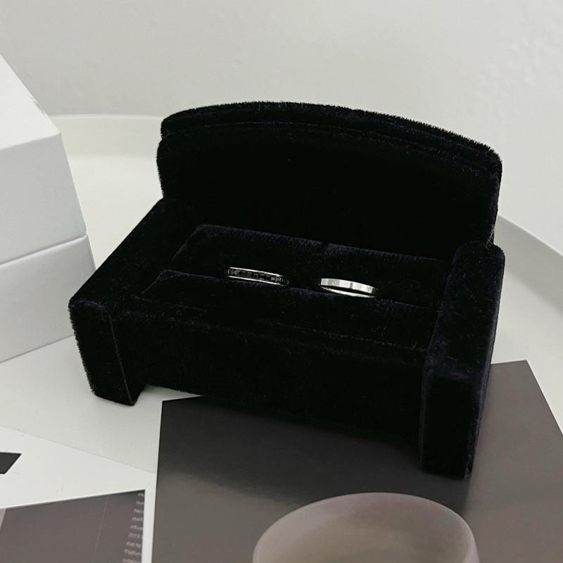 現貨 實拍 兩入一組 黑鋯石 疊圈 戒指 鈦鋼-細節圖4