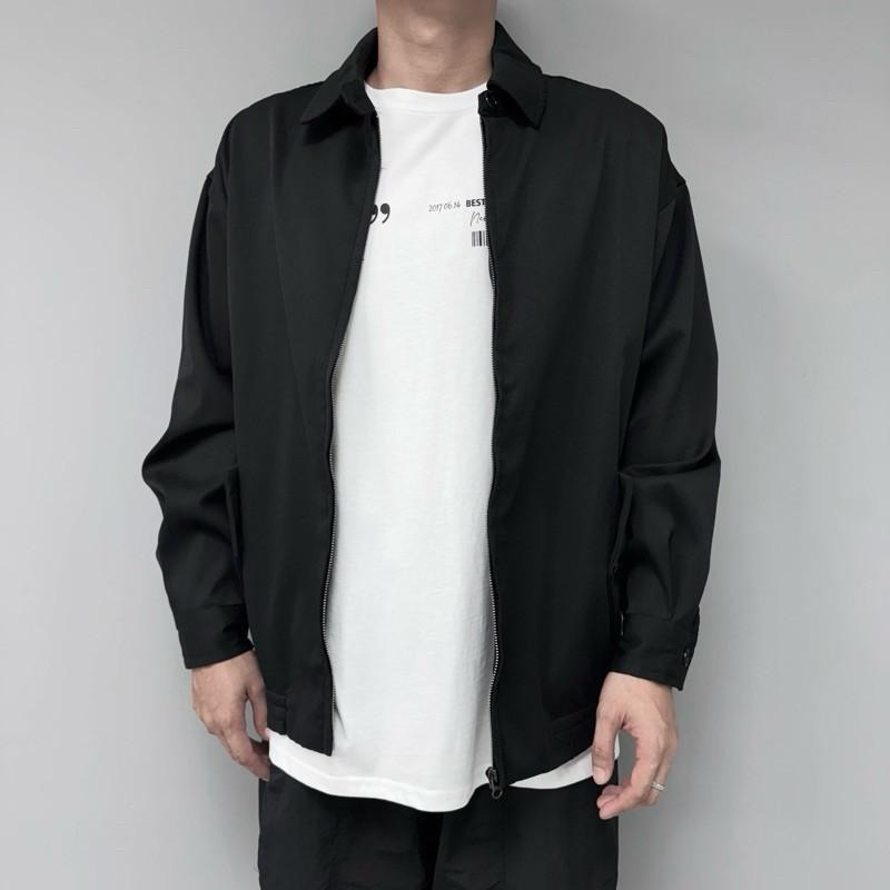 現貨 實拍 黑色 哈靈頓 美式 夾克 外套 男 秋冬 飛行外套 SJ004_1-細節圖2