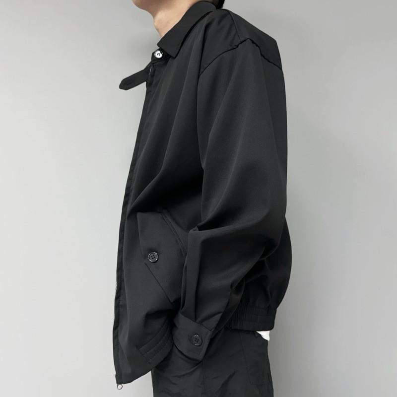 現貨 實拍 黑色 哈靈頓 美式 夾克 外套 男 秋冬 飛行外套 SJ004_1-細節圖6