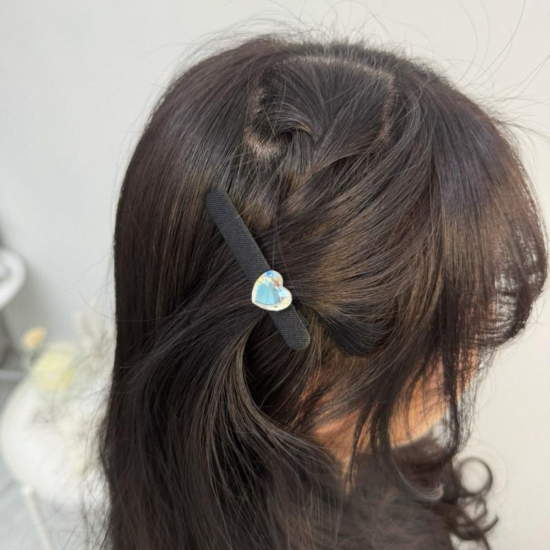 現貨 實拍 愛心切面 亮鑽 髮夾 愛心 心型 水鑽 韓系 造型 髮飾-細節圖2