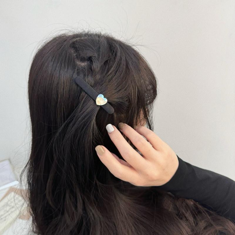 現貨 實拍 愛心切面 亮鑽 髮夾 愛心 心型 水鑽 韓系 造型 髮飾-細節圖3