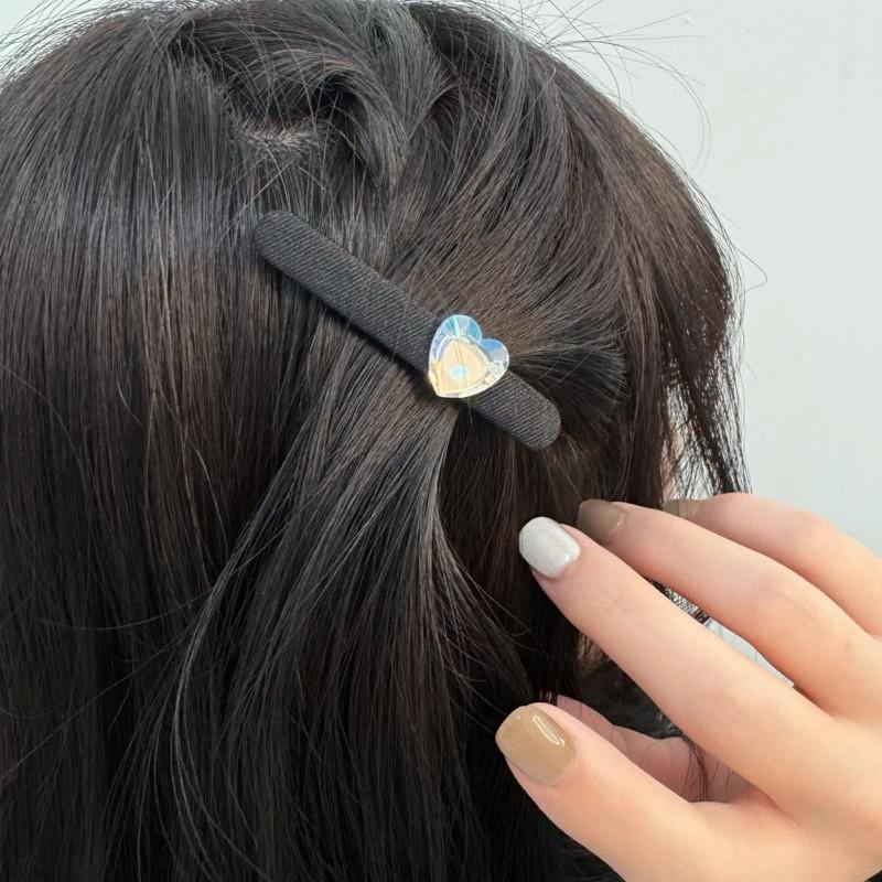 現貨 實拍 愛心切面 亮鑽 髮夾 愛心 心型 水鑽 韓系 造型 髮飾-細節圖5