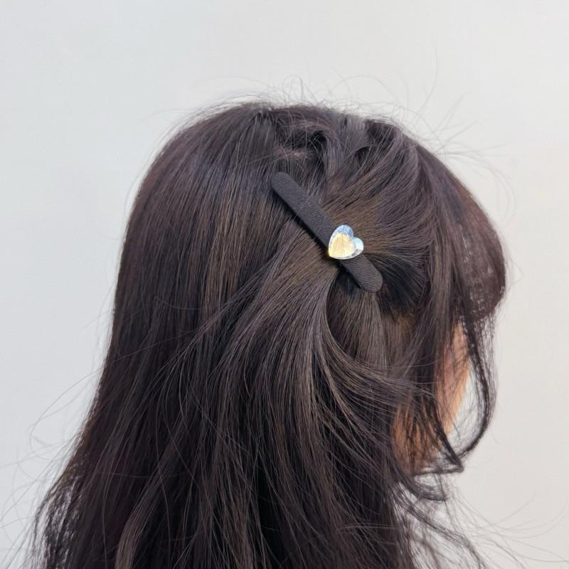 現貨 實拍 愛心切面 亮鑽 髮夾 愛心 心型 水鑽 韓系 造型 髮飾-細節圖6