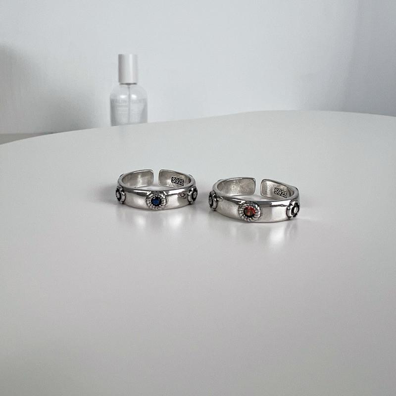現貨 實拍 925銀 移動城堡 幾何 小花 鋯石 仿舊 開口 戒指 哈爾 同款 男款 男戒 指環-細節圖6