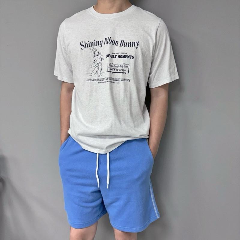 現貨 實拍 韓國製 混灰 Ribon Bunny 兔子哥 短tee 短袖 上衣 字母 美式 復古 ST023_2-細節圖6