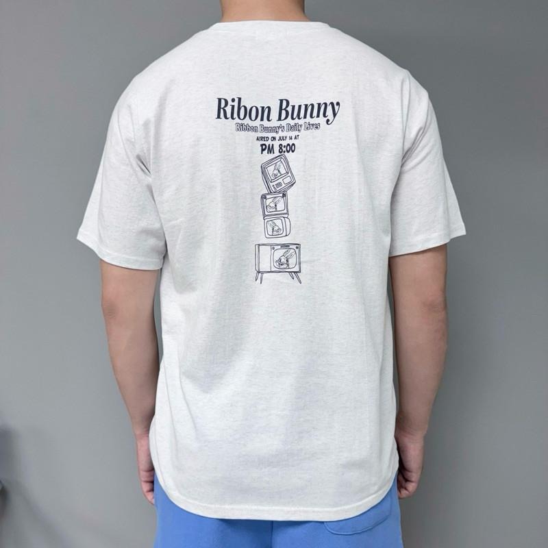 現貨 實拍 韓國製 混灰 Ribon Bunny 兔子哥 短tee 短袖 上衣 字母 美式 復古 ST023_2-細節圖7