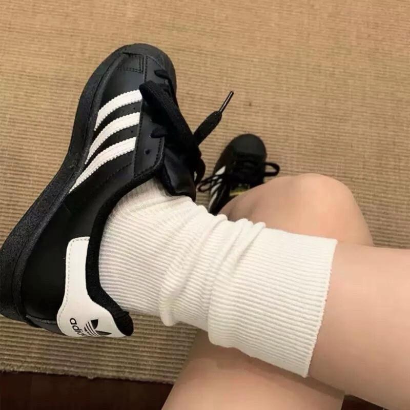 現貨 4色 不勒腿 細羅紋 素面 中筒襪 素色 襪子 小腿襪 堆堆襪-細節圖2