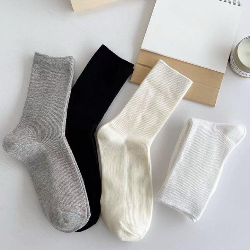 現貨 4色 不勒腿 細羅紋 素面 中筒襪 素色 襪子 小腿襪 堆堆襪-細節圖3
