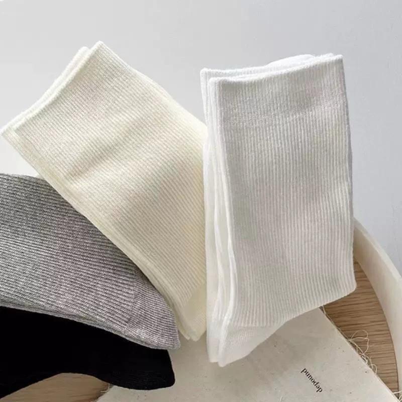 現貨 4色 不勒腿 細羅紋 素面 中筒襪 素色 襪子 小腿襪 堆堆襪-細節圖4