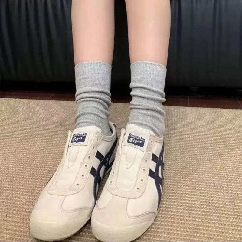 現貨 4色 不勒腿 細羅紋 素面 中筒襪 素色 襪子 小腿襪 堆堆襪-細節圖5