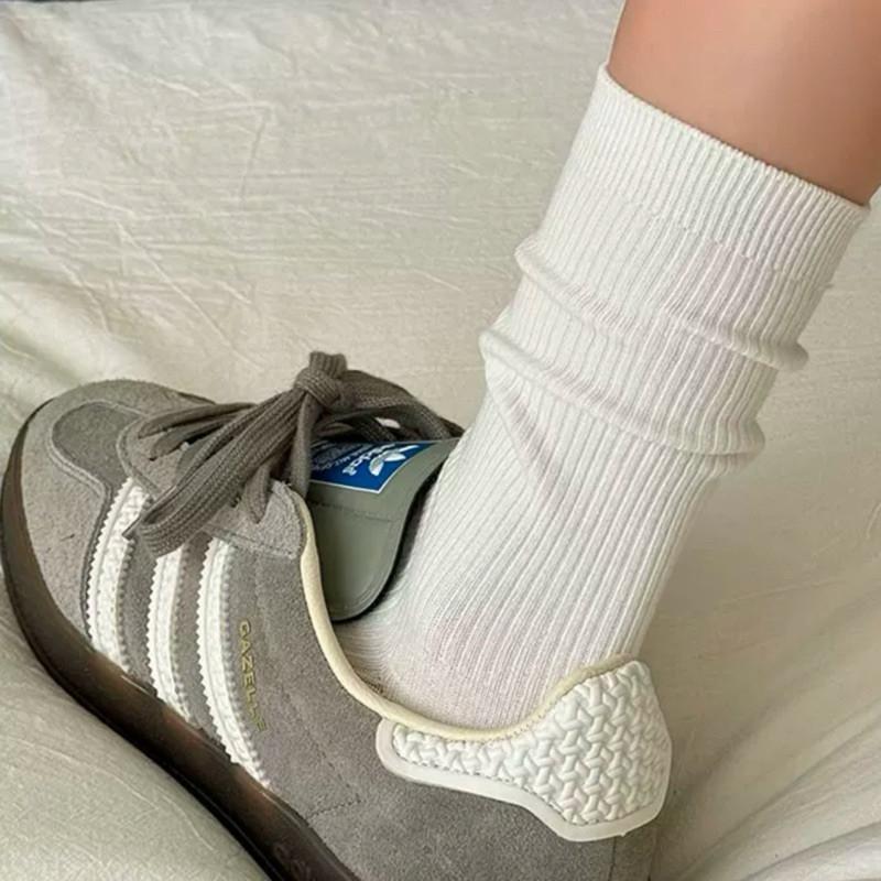 現貨 4色 不勒腿 細羅紋 素面 中筒襪 素色 襪子 小腿襪 堆堆襪-細節圖6